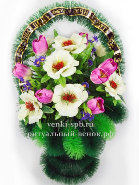 Ритуальная корзина Ваза мини “Весна” - Фото 4 | Компания «Венок»