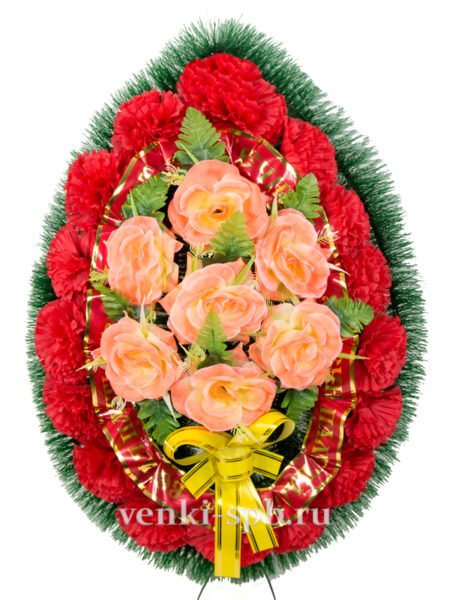 Ритуальный венок Ладога с розами - Фото 2 | Компания «Венок»
