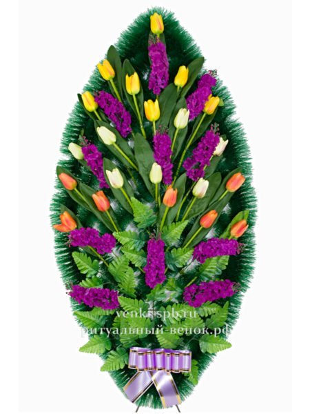 Ритуальный венок Тюльпаны №2 - Фото 2 | Компания «Венок»