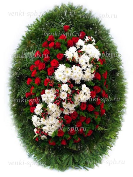 Ритуальный венок из живых цветов №30 - Фото 1 | Компания «Венок»