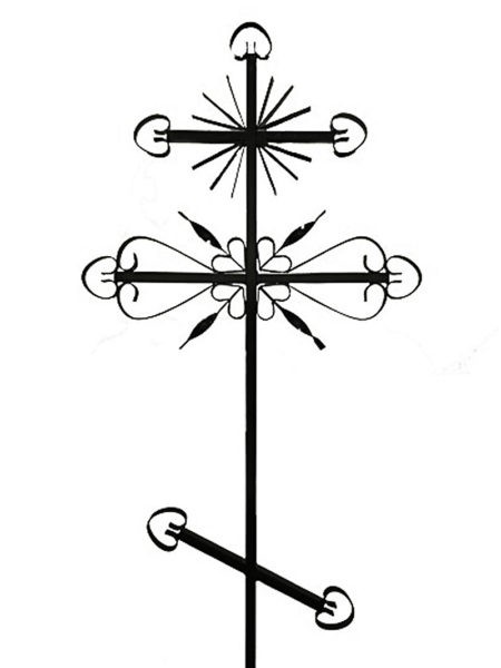 Крест металлический православный М2 (солнце) - Фото 2 | Компания «Венок»