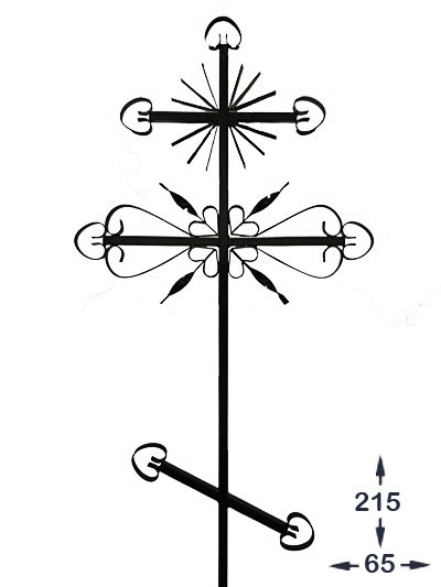 Крест металлический православный М2 (солнце) - Фото 1 | Компания «Венок»