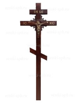 Купить сосновый крест с угловым узором в СПб
