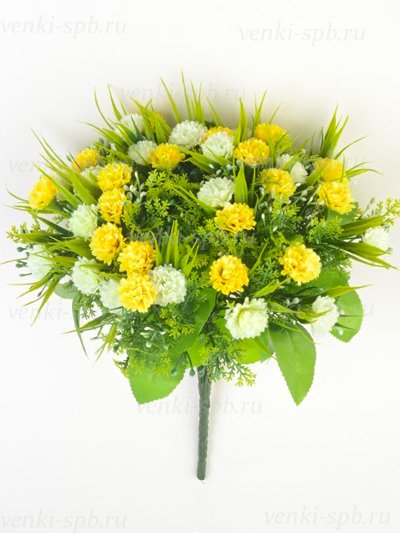 Букет гвоздики Винчкомб 36 соцветий — желтый - Фото 2 | Компания «Венок»