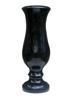 Высокая ваза из черного гранита букинское габбро 40 см модель 8
