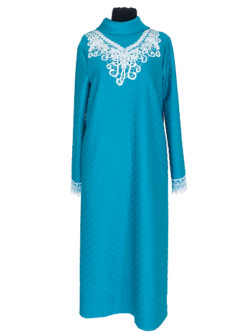 Платье женское из капитония с гипюром цвет морская волна купить в магазине ритуальных товаров