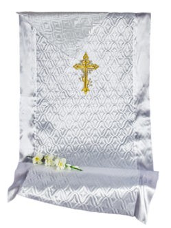 Покрывало и наволочка в гроб с православным крестом