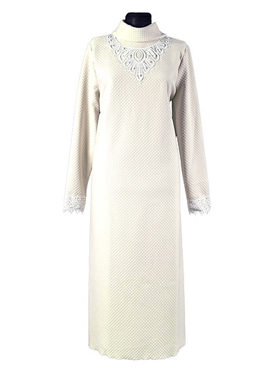 Платье женское из капитония с гипюром — молочное - Фото 2 | Компания «Венок»