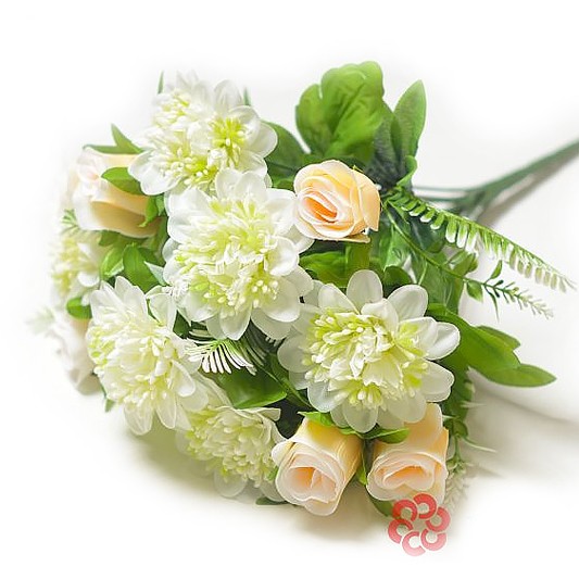 Стритли Букет смешанный роза + георгин персиковый - Фото 1 | Компания «Венок»