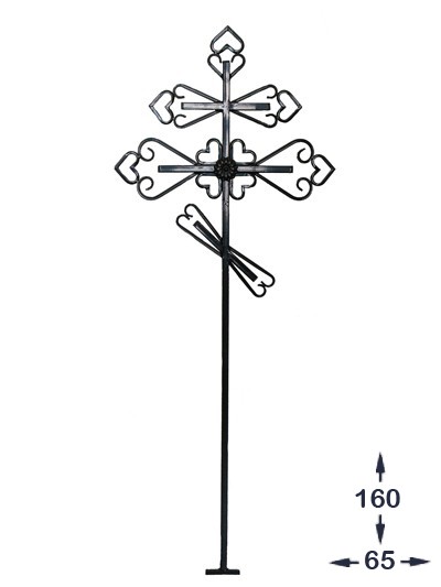 Крест кованый металлический М4 (мини) - Фото 1 | Компания «Венок»