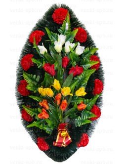 Траурный венок Тюльпаны 2 заказать с доставкой на кладбище в санкт-петербурге