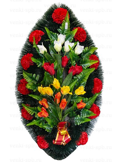 Ритуальный венок Тюльпаны 3 - Фото 1 | Компания «Венок»