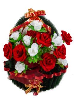 Ритуальная корзина Прима с бархатными розами купить в спб