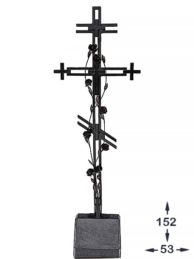 Крест кованый КМ-7 (с гранитным основанием) - Фото 1 | Компания «Венок»