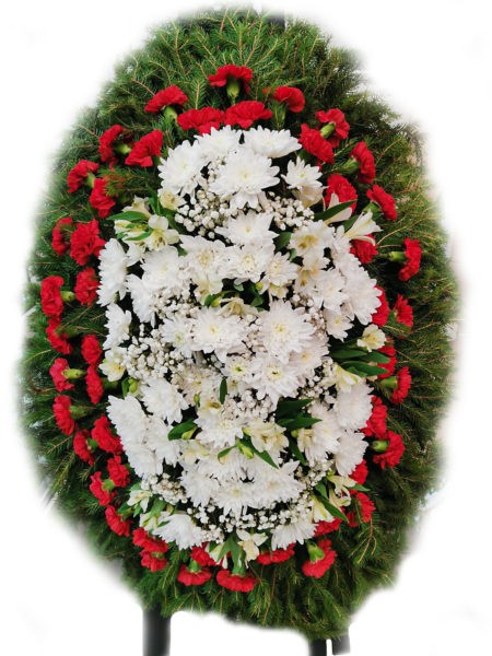 Ритуальный венок из живых цветов Сонет - Фото 2 | Компания «Венок»