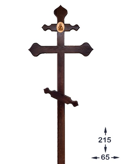 Крест деревянный православный КС-210 (с иконой) - Фото 1 | Компания «Венок»