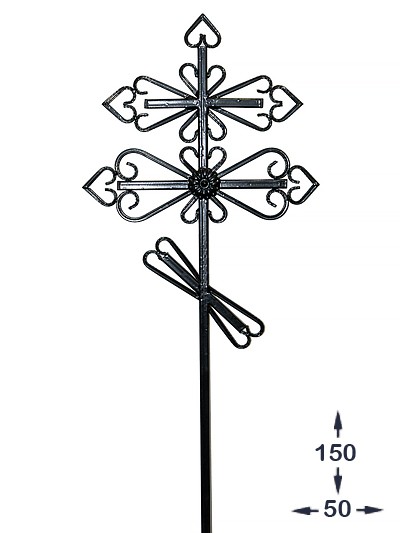 Крест кованый металлический М5 (мини) - Фото 1 | Компания «Венок»