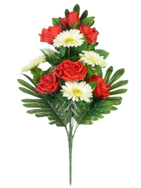 Веерный букет Турсо (розы и герберы) – красный - Фото 2 | Компания «Венок»